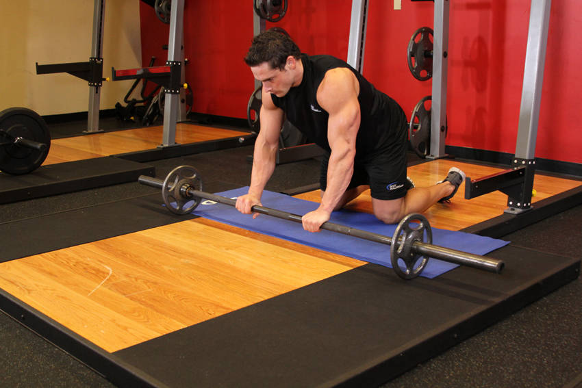 Ab Rollout - On Knees (Barbell)