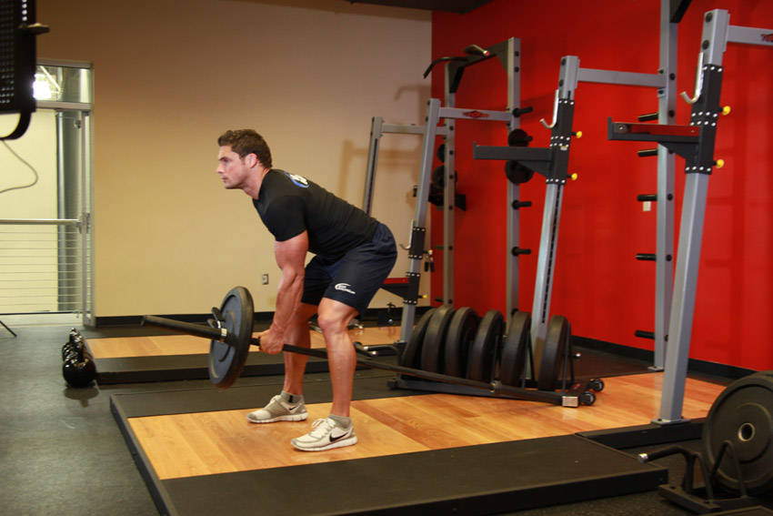 Bent-Over Row Long-Bar Single-Arm (Barbell)