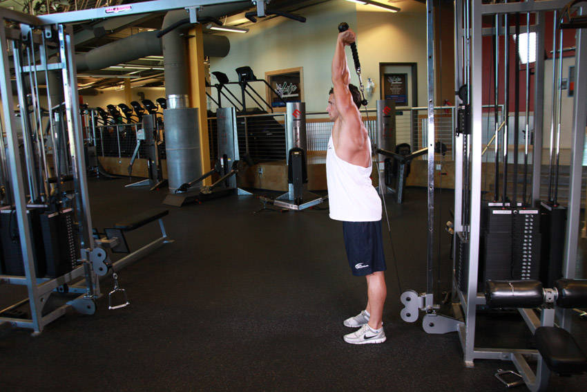 Rope Overhead Triceps Extension (Cable)