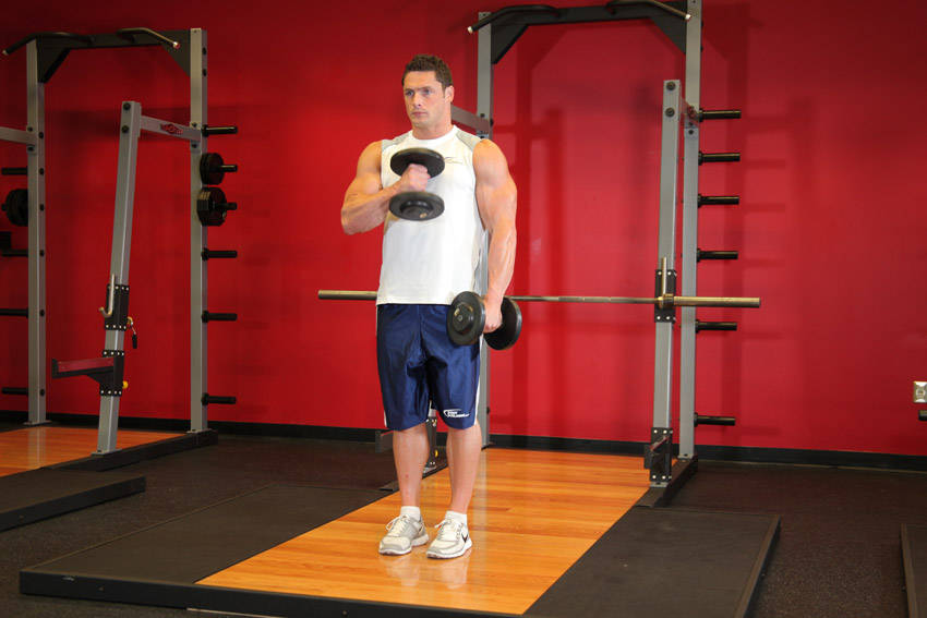 Cross Body Hammer Curl (Dumbbell)