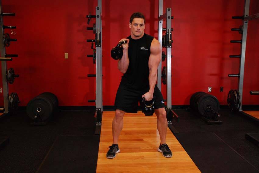 Double Kettlebell Alternating Hang Clean