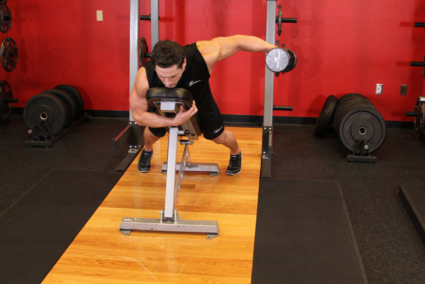 Lying One-Arm Rear Lateral Raise (Dumbbell)