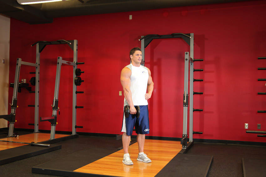 One-Arm Upright Row (Dumbbell)