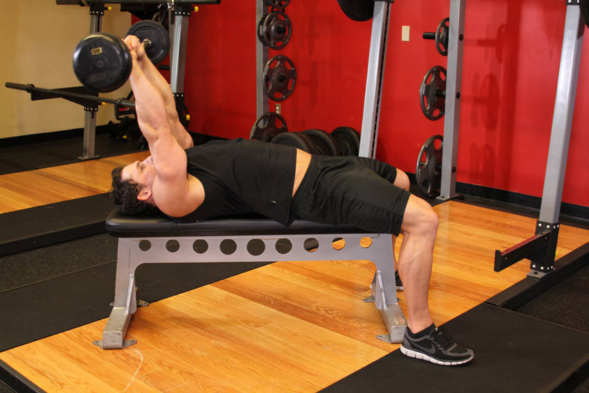 Lying Close-Grip Barbell Triceps Extension Behind The Head