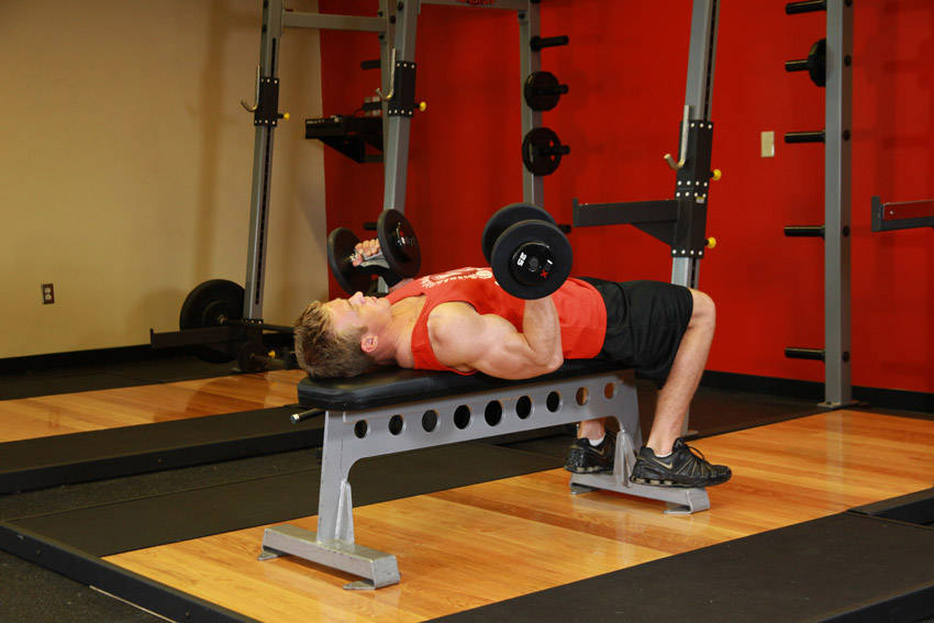Lying Supine Dumbbell Curl