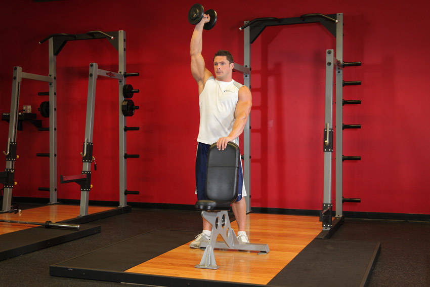 Standing Palm-In One-Arm Dumbbell Press