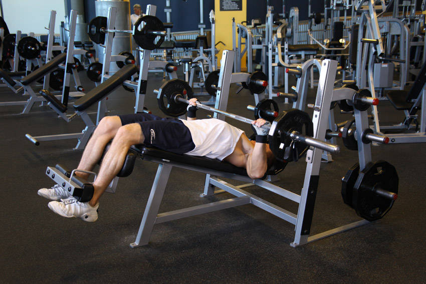 Wide-Grip Decline Barbell Bench Press